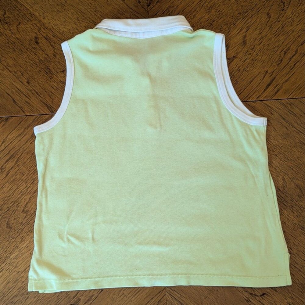 Vintage Y2K Aeropostale Pastel Lime Green Sleeveless Polo Shirt Size Junior XL - Picture 3 of 6